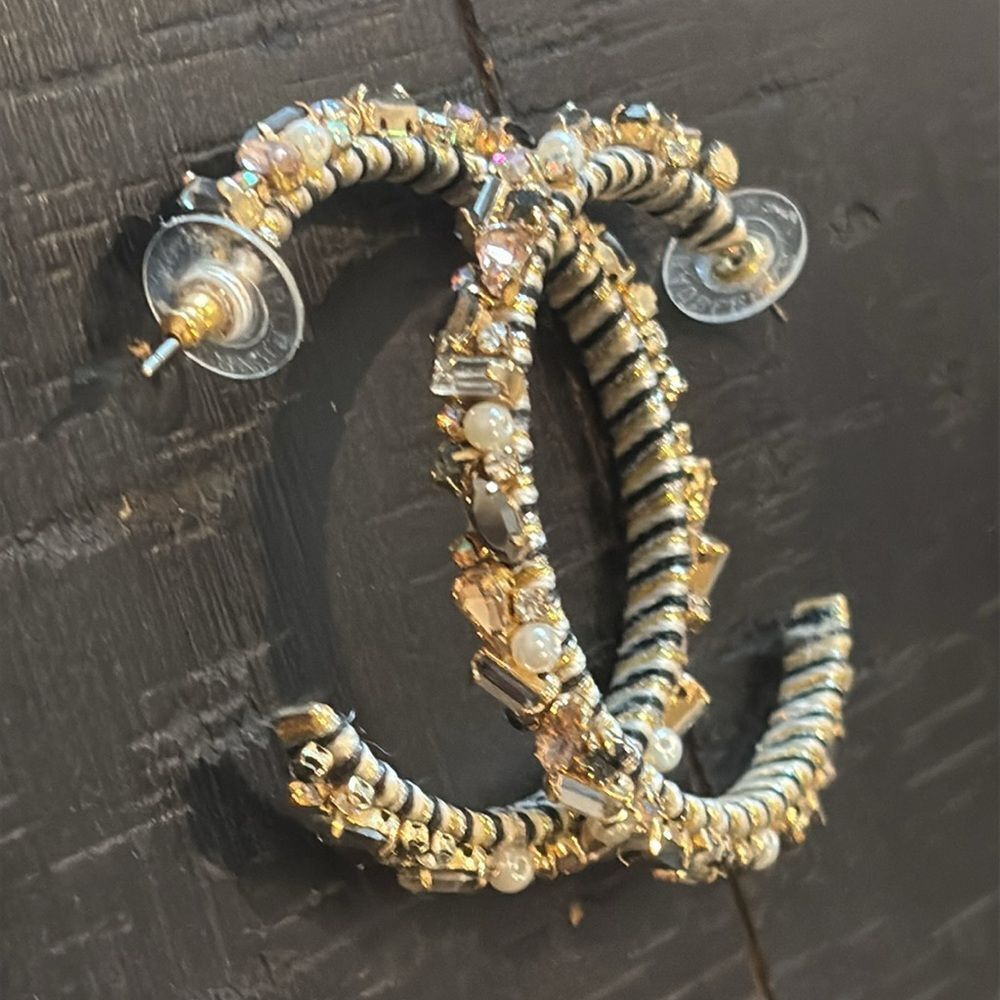 Baublebar THREAD PIERCED HOOPS WITH MULTICOLOR Gemstone Earrings Fancy